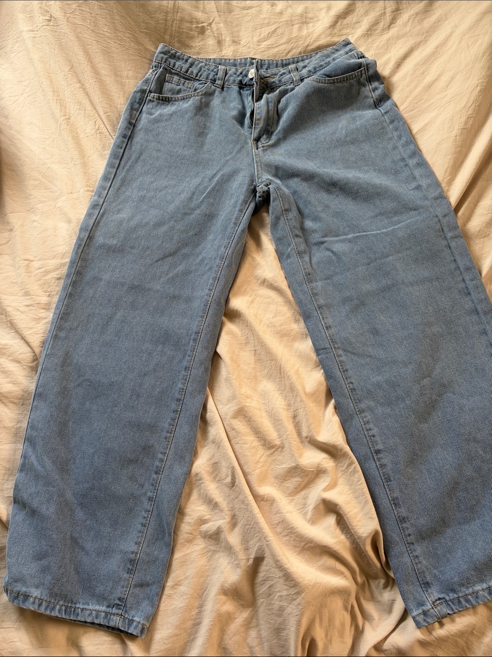 SHEIN Relaxed Wide-Leg Jeans - Light Blue